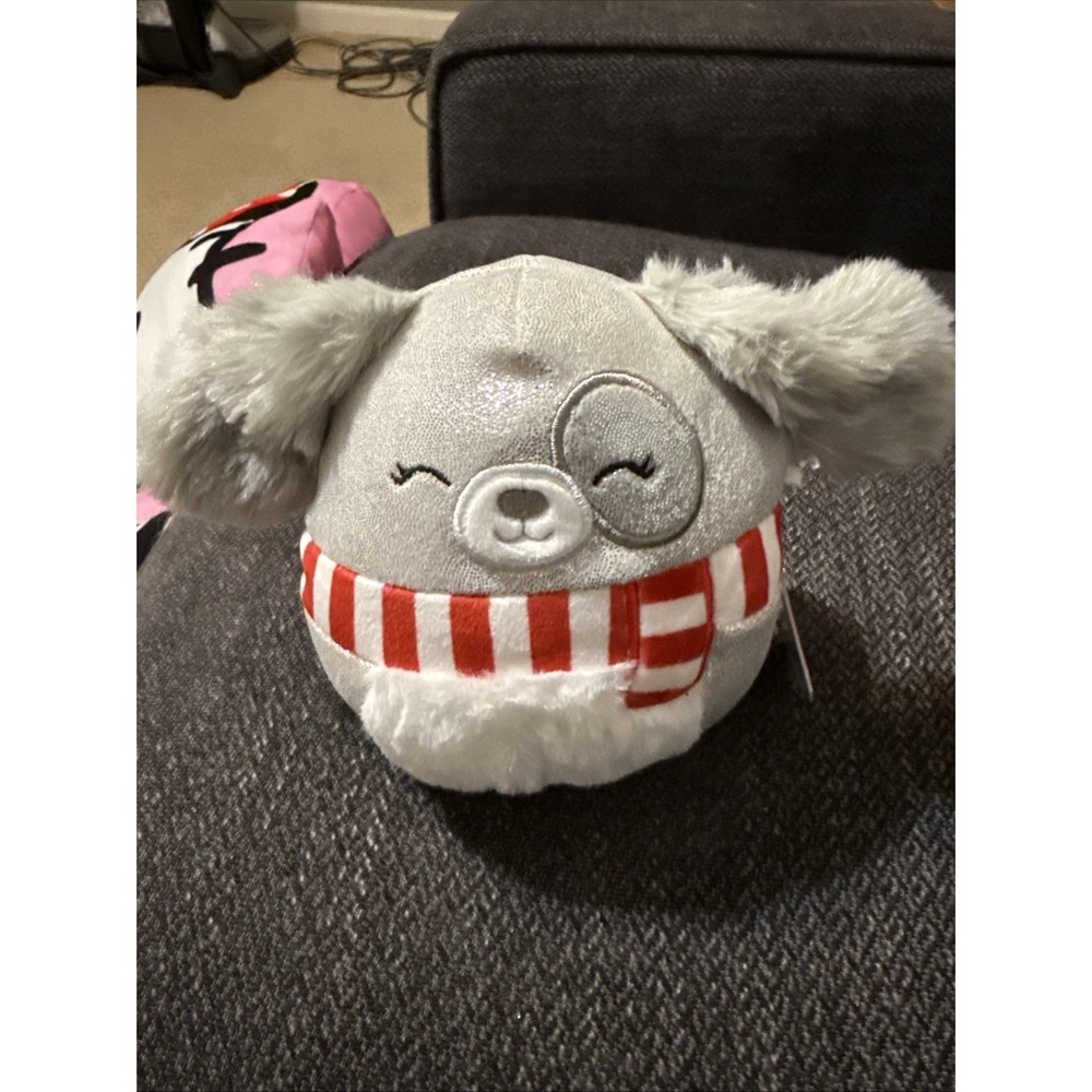 Squishmallow IVY grey dog 5" Winter Plush AUTHENTIC Kellytoy Christmas (Lexi)